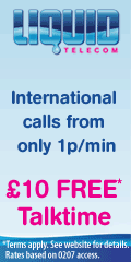 &pound;10 free calls at liquid telecom
