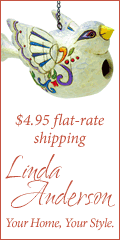 linda anderson, decor, garden, patio, furniture, home, furnishing, catalog, gift, art, apparel, jewelry, new, style, lamp, clock, mirror, silver, gold, flat rate shipping, save, gift, women, lady, friend