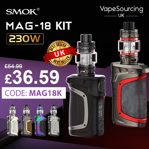 vapesourcing.uk - From £36.59 instead of £54.99 for SMOK MAG 18 Kit 230W With TFV18 Tank 7.5ml – save 33.46%
