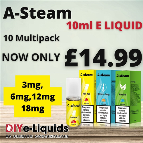 diyeliquids.co.uk - Save on multipack 10ml Freebase e liquid