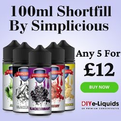 diyeliquids.co.uk - Any 5 x 100ml Simplicious E Liquid For £12