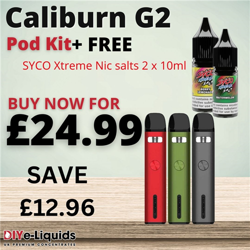 diyeliquids.co.uk - Receive free nicotine salt when you purchase Uwell Caliburn G2 Pod Kit