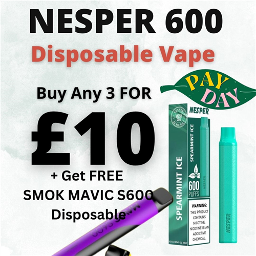 diyeliquids.co.uk - FREE Syco Mavic S600 Disposable when you buy 3 or more Nesper 600